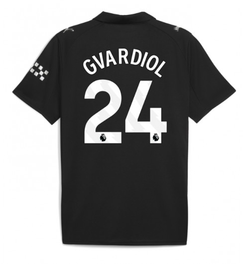 Manchester City Josko Gvardiol #24 Venkovní Dres 2025-26 Krátký Rukáv Manchester City Josko Gvardiol #24 Venkovní Dres 2025-26 Krátký Rukáv